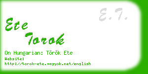 ete torok business card