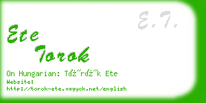 ete torok business card
